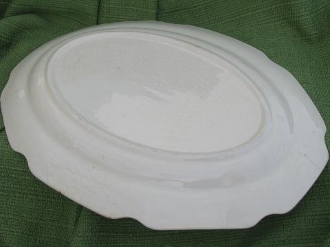 photo of shabby 1930s vintage china platters, Mt. Clemens pottery Mildred floral #5