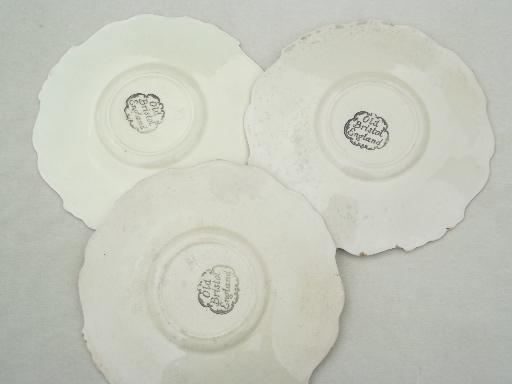 photo of shabby antique English creamware china plates, Old Bristol - England #10