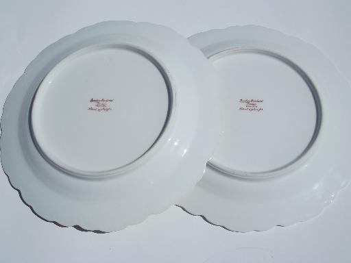 photo of shabby antique Haviland Limoges floral china scalloped salad plates #5