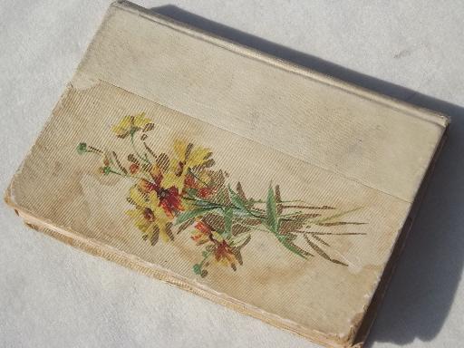 photo of shabby antique books w/ beautiful art bindings for display or altered art #6