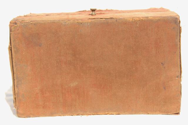 photo of shabby antique vintage velvet box or traveling case for bottles or writing instruments #2