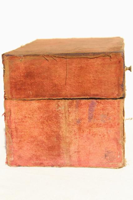 photo of shabby antique vintage velvet box or traveling case for bottles or writing instruments #11