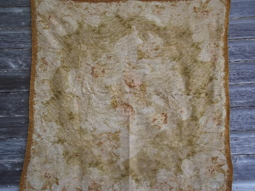 photo of shabby brocade antique vintage chenille velvet table cover or throw #1