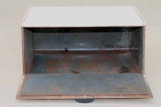 photo of shabby chic pink vintage metal bread box for country cottage kitchen #4