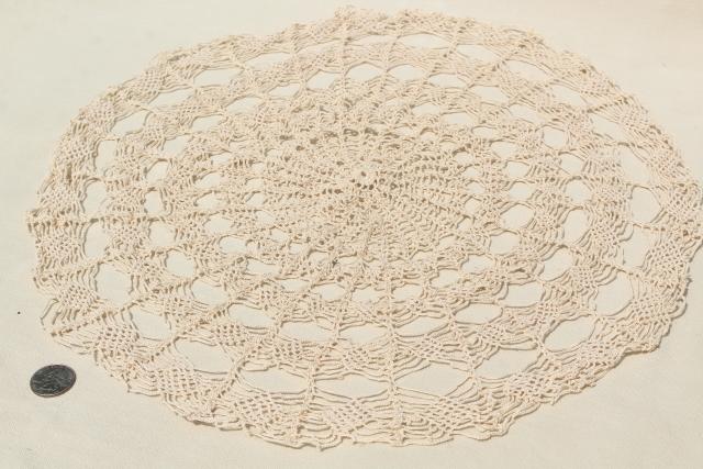 photo of shabby chic vintage lace doilies & centerpieces, crochet doily lot #4