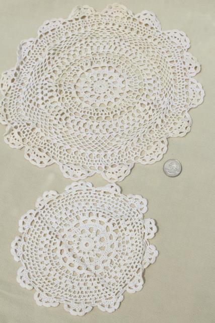 photo of shabby chic vintage lace doilies & centerpieces, crochet doily lot #6