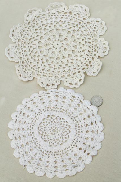 photo of shabby chic vintage lace doilies & centerpieces, crochet doily lot #7