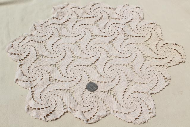 photo of shabby chic vintage lace doilies & centerpieces, crochet doily lot #11