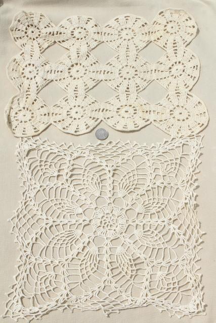 photo of shabby chic vintage lace doilies & centerpieces, crochet doily lot #15