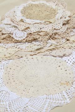 catalog photo of shabby chic vintage lace doilies & centerpieces, crochet doily lot