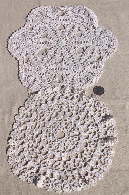 photo of shabby chic vintage lace doilies & centerpieces, crochet doily lot #7