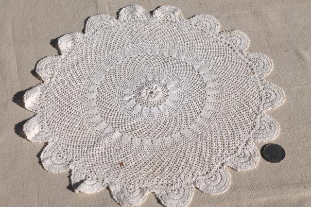 photo of shabby chic vintage lace doilies & centerpieces, crochet doily lot #8