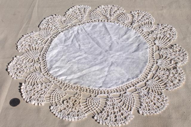 photo of shabby chic vintage lace doilies & centerpieces, crochet doily lot #10