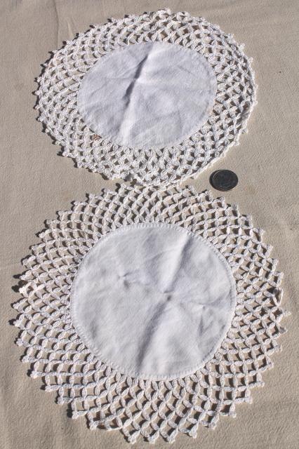 photo of shabby chic vintage lace doilies & centerpieces, crochet doily lot #15