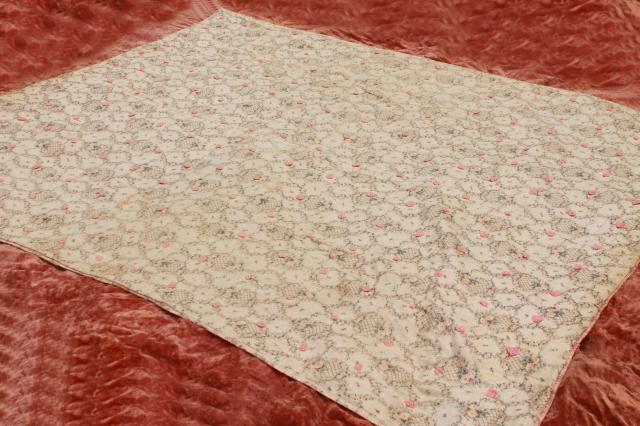 photo of shabby chic vintage print cotton quilt comforters, soft warm tied quilts bedspreads #9