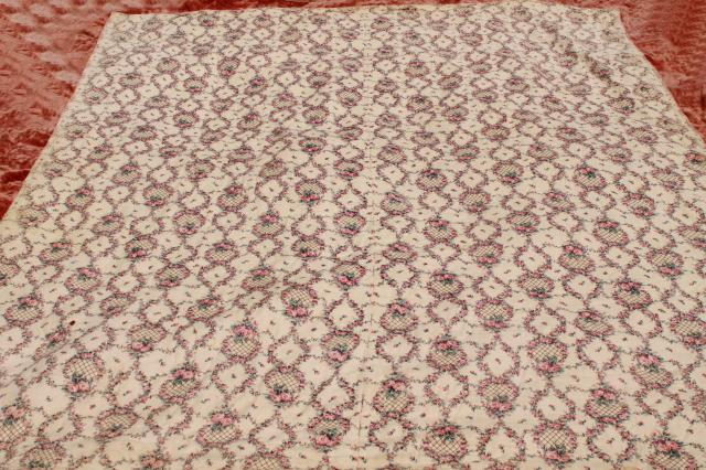 photo of shabby chic vintage print cotton quilt comforters, soft warm tied quilts bedspreads #13