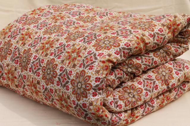 photo of shabby chic vintage print cotton quilt comforters, soft warm tied quilts bedspreads #15