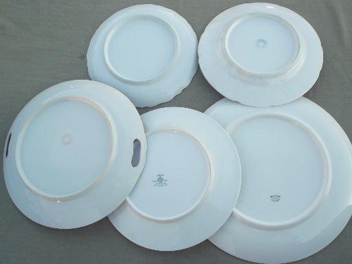 photo of shabby cottage chic old cabbage rose floral china plates, vintage Germany #7