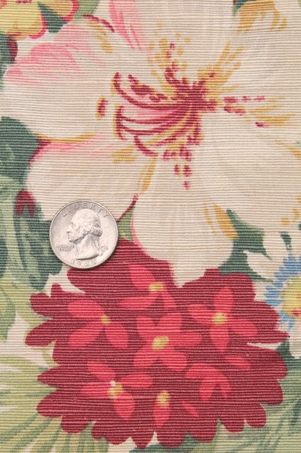 photo of shabby cottage chic vintage floral print cotton corde fabric for accessories or home decor #2