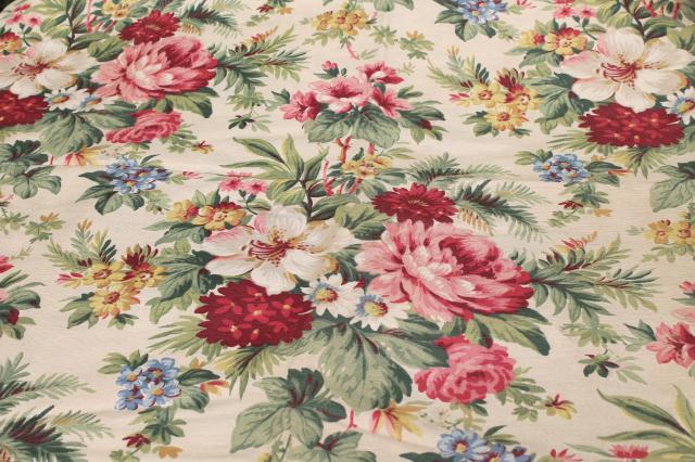 photo of shabby cottage chic vintage floral print cotton corde fabric for accessories or home decor #3