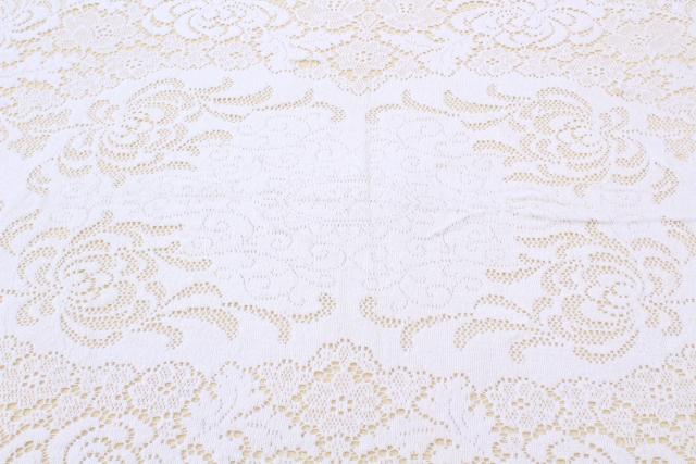 photo of shabby cottage chic vintage lace tablecloths lot, white and ivory lace cloths #9