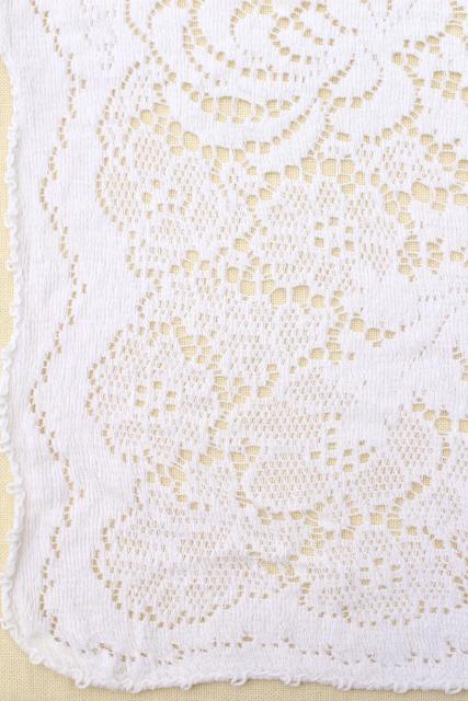 photo of shabby cottage chic vintage lace tablecloths lot, white and ivory lace cloths #10