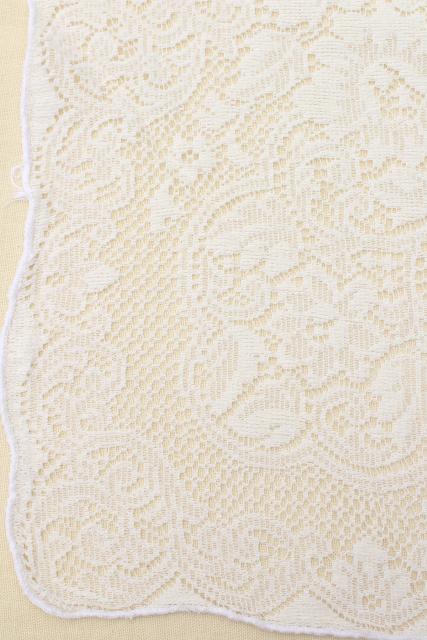 photo of shabby cottage chic vintage lace tablecloths lot, white and ivory lace cloths #18