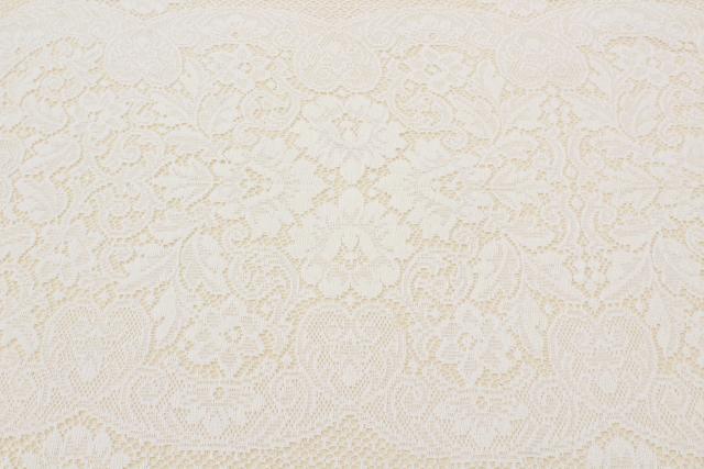 photo of shabby cottage chic vintage lace tablecloths lot, white and ivory lace cloths #19