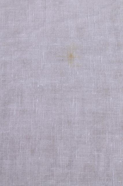 photo of shabby cottage chic vintage white linen round tablecloth w/ wide crochet lace edging #7