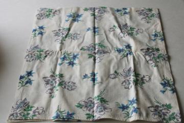 shabby faded vintage farmhouse kitchen dish towel, spring flowers print cotton flour or sugar sack fabric 