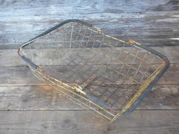 catalog photo of shabby french county vintage wire farm vegetable market or bread basket