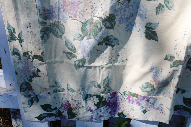 photo of shabby lilacs floral vintage cotton print curtain panels, vintage fabric for upcycle #2