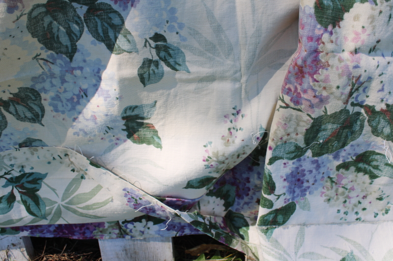 photo of shabby lilacs floral vintage cotton print curtain panels, vintage fabric for upcycle #4