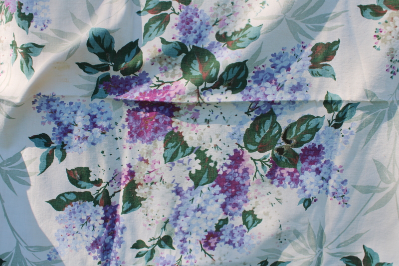 photo of shabby lilacs floral vintage cotton print curtain panels, vintage fabric for upcycle #6