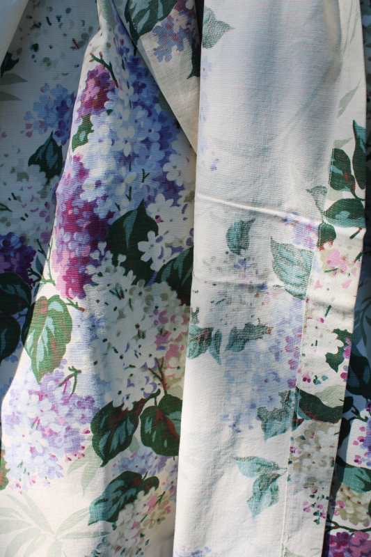 photo of shabby lilacs floral vintage cotton print curtain panels, vintage fabric for upcycle #7