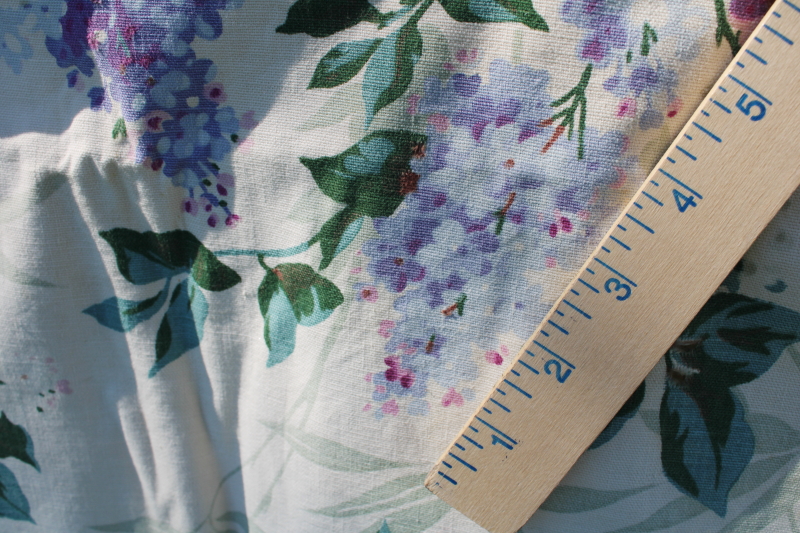 photo of shabby lilacs floral vintage cotton print curtain panels, vintage fabric for upcycle #9