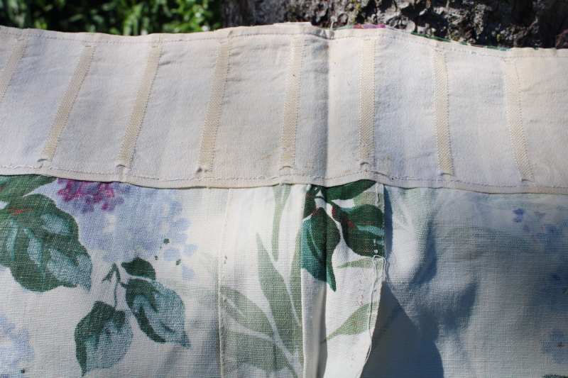 photo of shabby lilacs floral vintage cotton print curtain panels, vintage fabric for upcycle #13