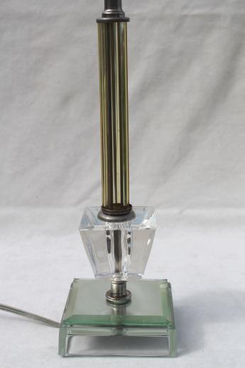 photo of shabby mirrored glass candlestick lamp w/ vintage chenille trimmed lamp shade #6