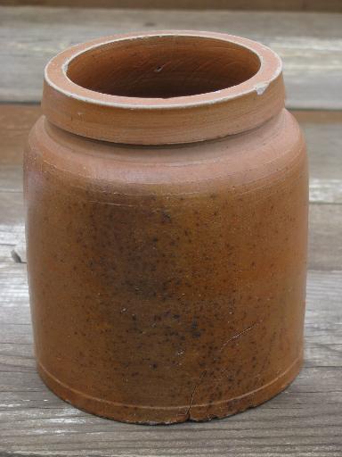 photo of shabby old German stoneware crock, Gerz Conservenkrug preserves jar #2