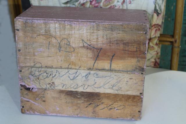 photo of shabby pink paint vintage wood box for storage or displays, rustic country farmhouse decor #4