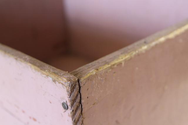 photo of shabby pink paint vintage wood box for storage or displays, rustic country farmhouse decor #9