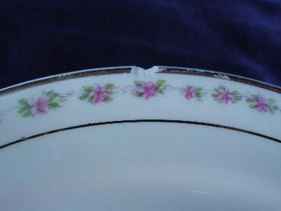 photo of shabby pink roses vintage Crooksville round butter dish #3