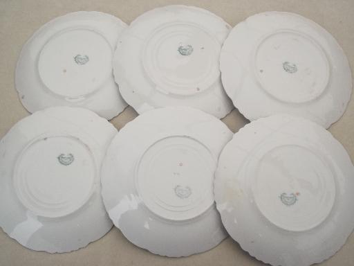 photo of shabby roses antique china cake plates, vintage tea sandwich / dessert plates #3