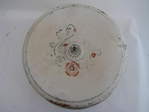 photo of shabby vintage 1950s metal cake & pie box for kitchen storage #4