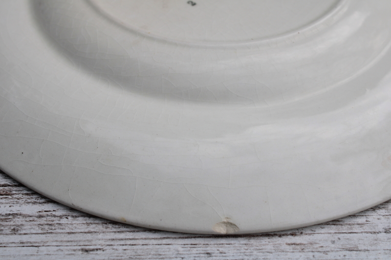 photo of shabby vintage Wedgwood salad or dessert plates, Corinthian embossed cream china Pembroke wild strawberries floral  #7