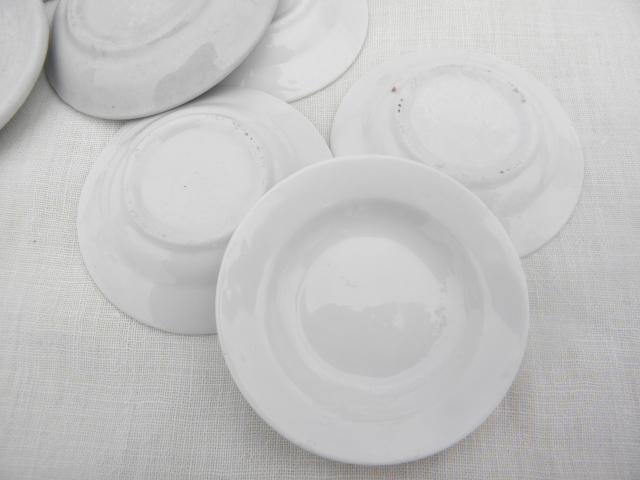 photo of shabby vintage china butter pat plates, antique ironstone and white porcelain #6