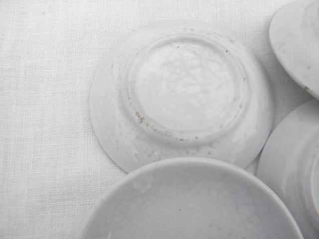 photo of shabby vintage china butter pat plates, antique ironstone and white porcelain #7