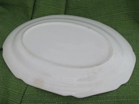 photo of shabby vintage china plates and platters, Mt. Clemens pottery Mildred floral #5