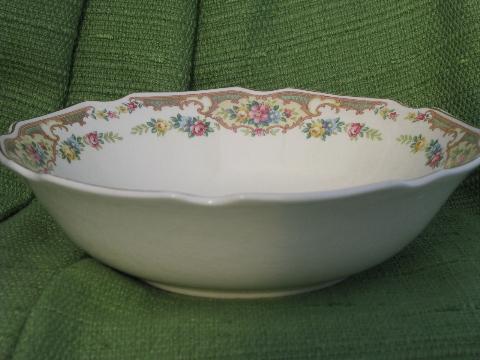 photo of shabby vintage china serving bowls, Mt. Clemens pottery Mildred floral #2