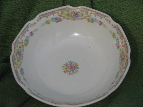 photo of shabby vintage china serving bowls, Mt. Clemens pottery Mildred floral #5